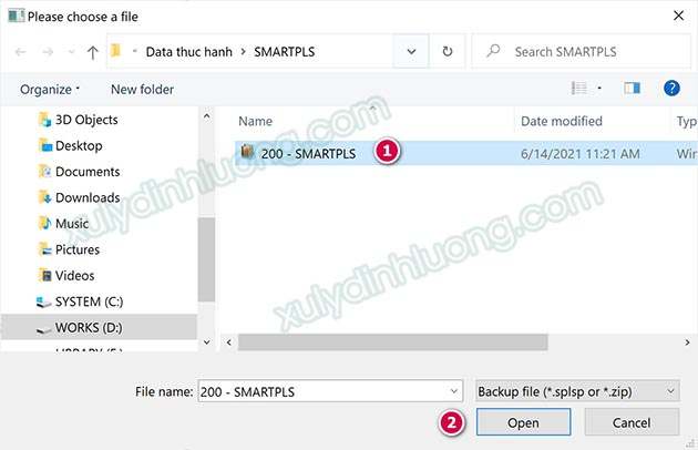 Mở và xuất file dữ liệu SMARTPLS