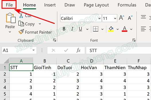 Mở và xuất file dữ liệu SMARTPLS