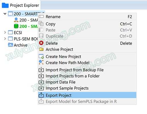 Mở và xuất file dữ liệu SMARTPLS