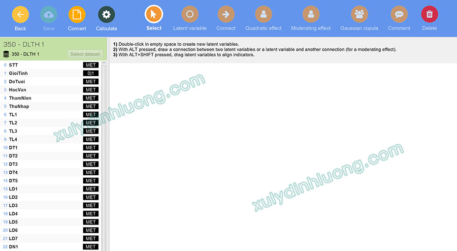 cách nhập dữ liệu vào smartpls4