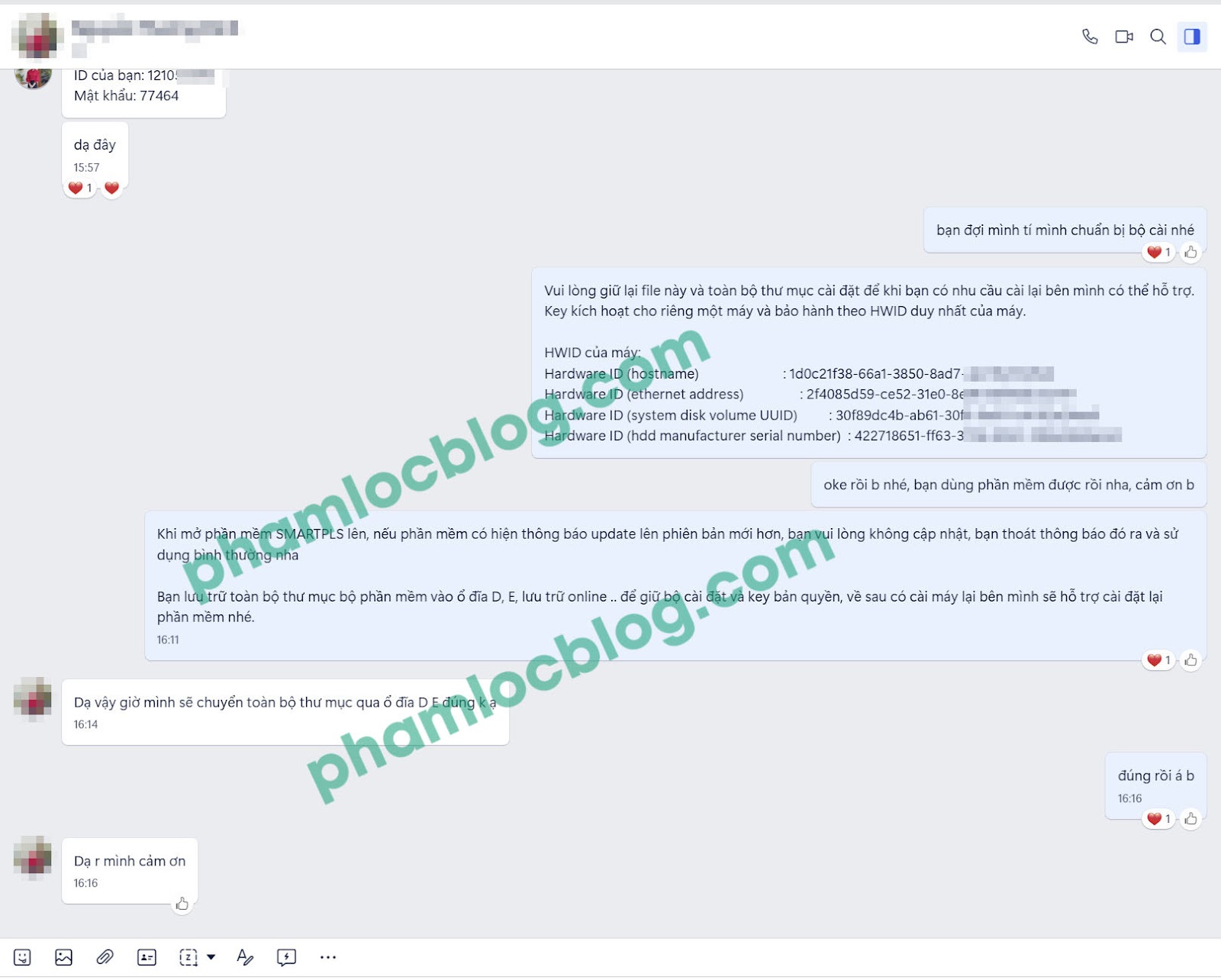 Minh chứng trao đổi và cài đặt SMARTPLS thành công